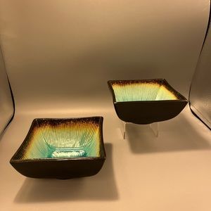2 Caldo Freddo Kon Tiki Blue Soup / Cereal Bowls Ceramic Stoneware Discounted